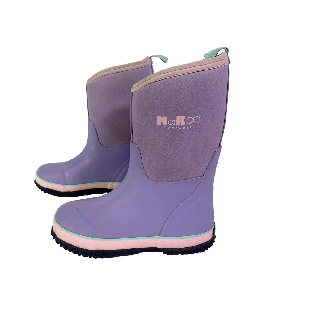 MciKcc Rubber Rain Boots Kid's Youth 4 Barn Snow Waterproof Insulated All Season